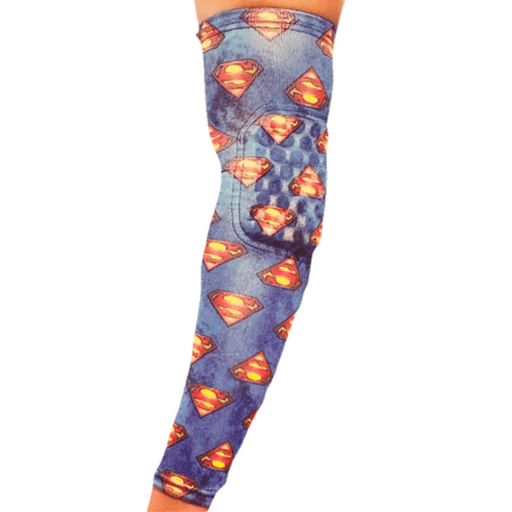 Superman Padded Elbow Arm Compression Sleeve Size Large