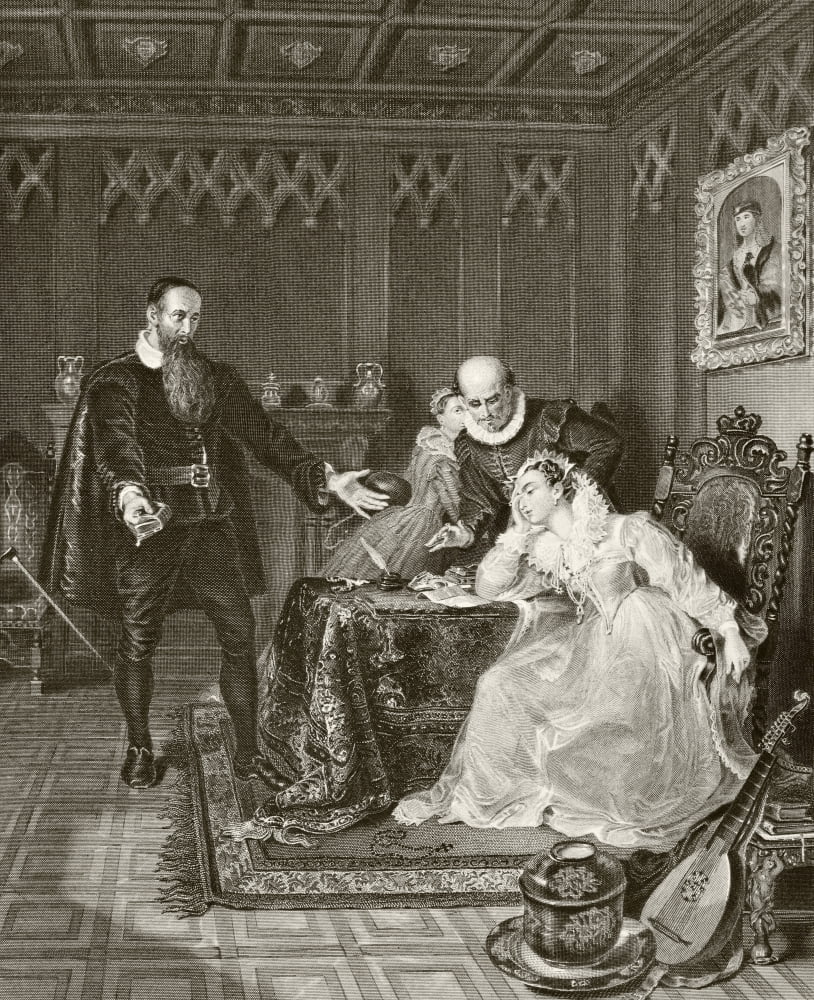 John Knox Admonishing Mary Queen Of Scots 24 June 1563 About Her Planned Marriage To Don Carlos The Son Of Phillip Ii Of Spain From The National And Domestic History Of England By William Aubrey Publi