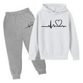 thumbnail image 4 of Kids Sweatsuit Set for Girls 2PC Long Sleeve Printed Soft Hoodie Sweatpants Joggers Set Warm Fall Winter Clothes Toddler Boys Clothes 12-13 Years Boys Girls Fashion, 4 of 4