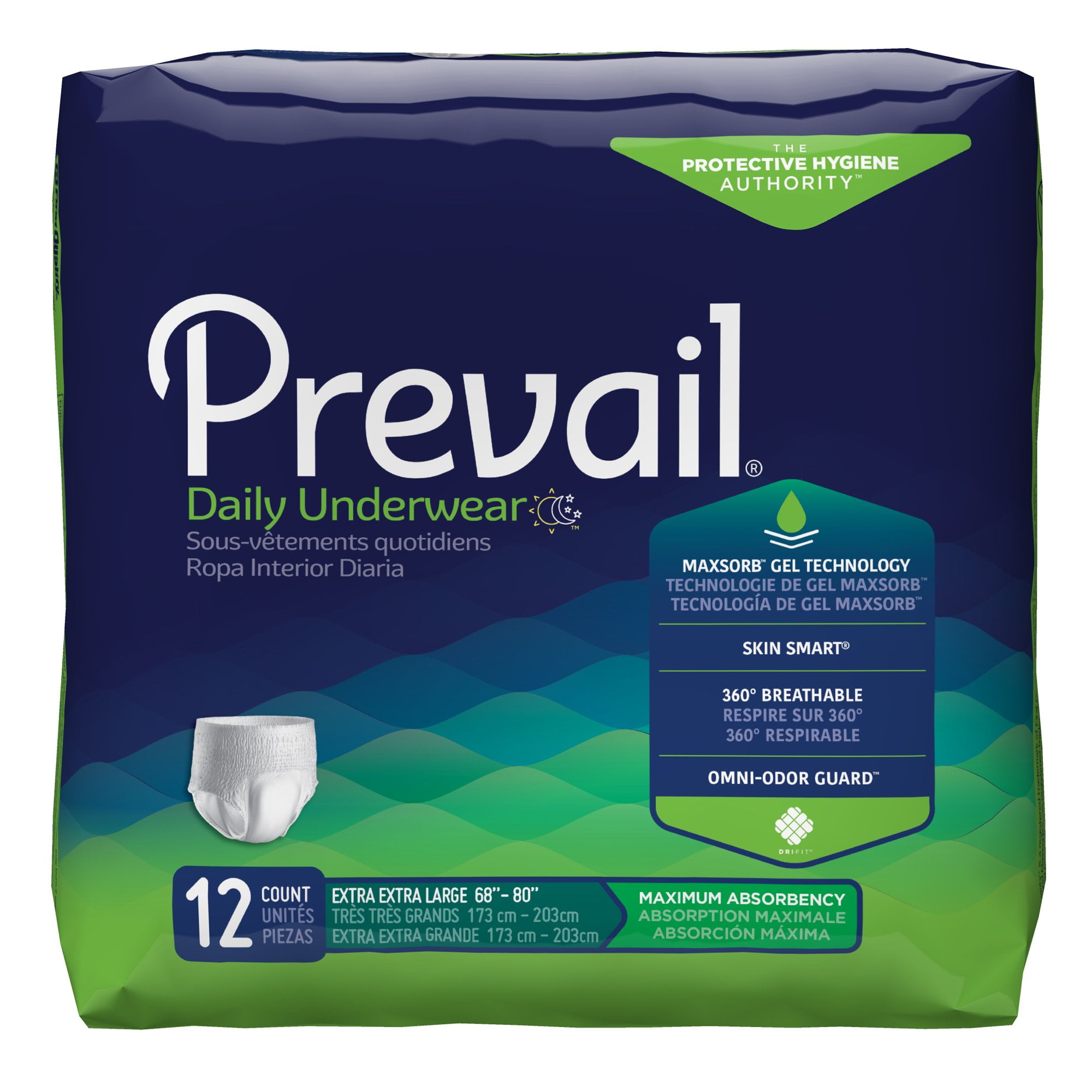 Prevail Daily Disposable Underwear 2X-Large, PV-517, 48 - Walmart.com
