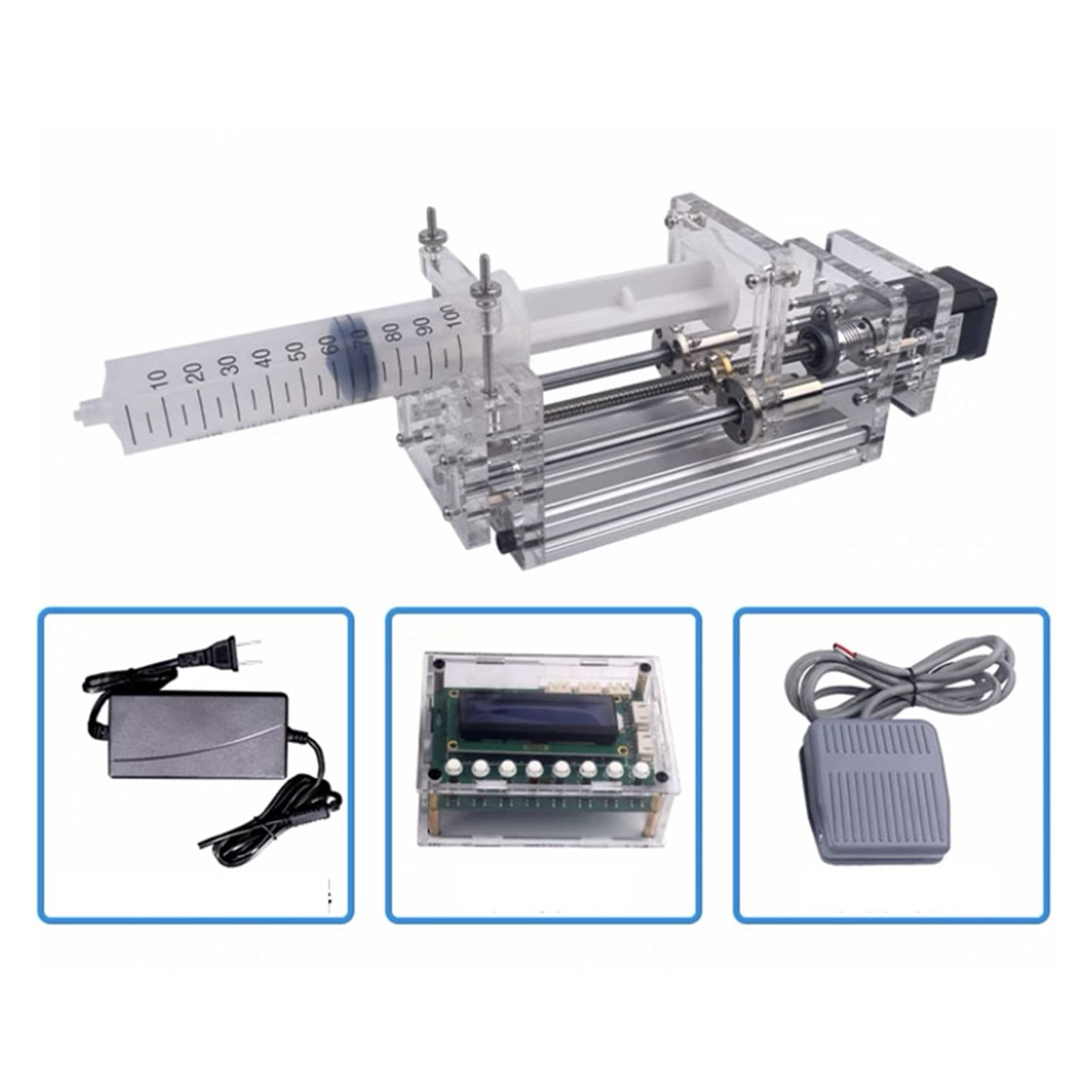 1-150ML Laboratory Small Syringe Pump Desktop Precision Electric Injection Pump Propel Pump Liquid Glue Dispenser DC 12V ,Good helper