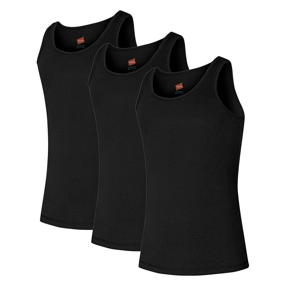 Hanes - Hanes Girls Basic Ribbed Tank Tops, 3-Pack, Sizes 4-16 ...