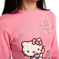 thumbnail image 2 of Hello Kitty Talking On Phone Glitter Print Women's Pink Long Sleeve Baby Tee-Large, 2 of 5