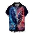 thumbnail image 4 of Ankishi Patriotic Button Down Shirts for Men Eagle Print Hawaiian American Flag Shirt Button Down Patriotic Tops for Daily, 4 of 9
