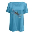 thumbnail image 3 of ZVAVZ Spring Shirts for Women 2025 Trendy - Womens Dragonflies Print Tunic Spring 2025 Trendy Tees Shirts Short Sleeve Tops, 3 of 5