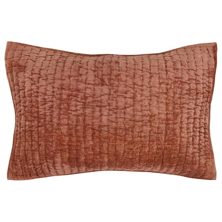 Dimitry 100% Rayon Velvet Terra Cotta Standard Sham by Kosas Home
