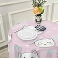 thumbnail image 5 of Coolnut Cute Kitten Round Tablecloth 60In,Table Cover Water Resistant Spill Proof Large Table Cover for Indoor & Outdoor Family Gathering Dinner, Hotel, BBQ, 5 of 7