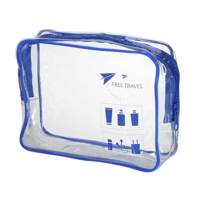 2 piezas de bolsa de maquillaje impermeable para mujeres para vacaciones, camping, baño y gimnasio, azul
