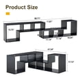 thumbnail image 3 of PAPROOS TV Stand for 65 Inch TV, Modular L Shaped TV Stand, Adjustable Entertainment Center with 6 Open Shelves, Wood Grain Media Console for Living Room Bedroom, Black, 3 of 10