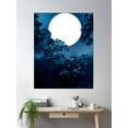 thumbnail image 2 of Magical Moonlight Forest - Blue Light Poster Wall Art, Modern Wall Decor, 8x12 UNFRAMED, 2 of 3