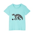 thumbnail image 3 of RXIRUCGD T-shirt en Coton pour Enfants Garçons Filles Mode Mignon Col Rond Imprimé Tee Manches Courtes Haut (Bleu Clair, Taille : 5 Ans), 3 of 5