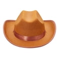 thumbnail image 6 of Cowboy Hat for Kids Girls Boys Wide Brim Hats Felt Western Cowgirl Hats for Cosplay Fancy Dress Dress-up Party, 6 of 7