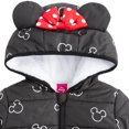 thumbnail image 2 of Chaqueta acolchada de Minnie Mouse de Disney para niñas con capucha, negra, talla 5, 2 of 5