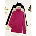 thumbnail image 1 of Lot de 3 Chandails à Col Roulé Tricotés pour Femmes, Doux et Confortables, Couleurs Unies, Chandails d'Hiver, 1 of 12