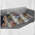 thumbnail image 5 of Amsterdam Soft Flannel Fleece Throw Blanket, Horizontally Arranged Funky Houses on Streets in Netherlands, Cozy Plush for Indoor and Outdoor Use, 50" x 70", Pale Eggshell Multicolor, by Ambesonne, 5 of 5