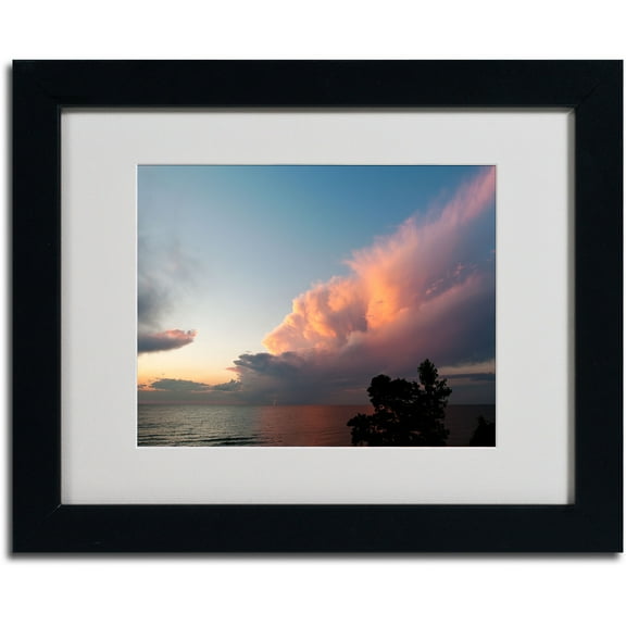 Trademark Fine Art "Summer Sunset Storm" by Kurt Shaffer, Black Frame