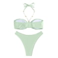 thumbnail image 4 of Trajes de baño para mujer, traje de baño de bikini de estilo dividido de color sólido informal y de moda para mujer con tirantes, trajes de baño para mujer, trajes de baño para mujer, traje de baño pa, 4 of 7