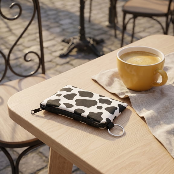 Raindrops Multi Coin Purse with Keychain Ring for Women Storage Use Polyester Lightweight Durable 2.5 x 4.3 Inches