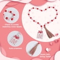 thumbnail image 6 of Valentines Wooden Bead Garland Wood Bead Garlands Pink Red Love Farmhouse Rustic Rope Tassels Beads Hanging Pendant Rustic Wall Ornament Strand Home Decor for Tiered Tray Wedding Anniversary, 6 of 8