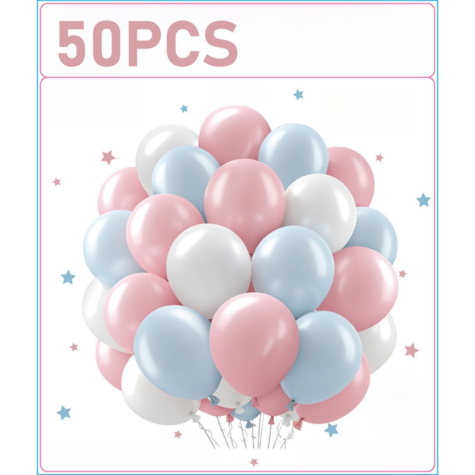50pcs Pink and Blue Latex Balloons 12 inch Blue Pink White Party Balloons For Birthday Baby Shower Gender Reveal Party Decorations