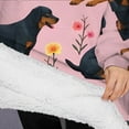 thumbnail image 3 of Oversized Wearable Blanket Hoodie,Rottweiler Dogs with Pioneer Flower Sherpa Blanket Hoodie with Super Pockets,Super Warm Fuzzy Pullover for Women & Men, 3 of 6
