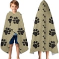 thumbnail image 3 of Paw Prints and Bones Hooded Bath Towel，60"x35" for Ages 3 To 12 Kids, Quick Dry Lightweight Soft Microfiber Hood Beach Towel Cover Up for Kids, 3 of 7