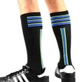 thumbnail image 3 of TeeHee Men's Sports Stripes Cotton Half Cushion Crew Socks 3-pair Pack (Black), 3 of 6