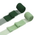 thumbnail image 1 of Uxcell 2 Rollos de Cinta de Gasa, Cinta de Flecos Hecha a Mano de 1.5 Pulgadas x 5 Yardas para Envolver Ramo de Flores Decoración de Bodas Artesanías DIY Verde Claro/Verde Oscuro, 1 of 5
