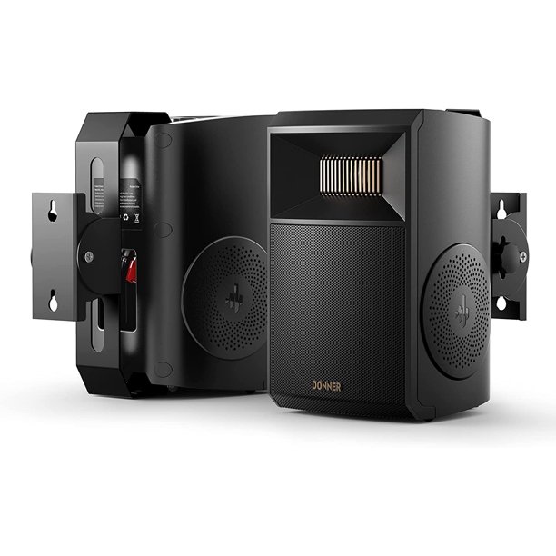 Donner Indoor Outdoor Passive Bookshelf speaker (Pair), Waterproof Wall