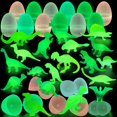 thumbnail image 3 of Huevos de Pascua rellenos de juguetes de dinosaurio que brillan en la oscuridad, 36 unidades, 3 of 8