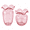 Pink, variant on Aria Home Set of 2 Fluted Flower Glass Vases, Frosted Decorative Vases for Fresh or Faux Flowers, Modern Table Décor Accent, Yellow
