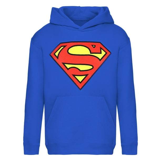 Superman - Sudadera con capucho y escudo para hombre (Azul)