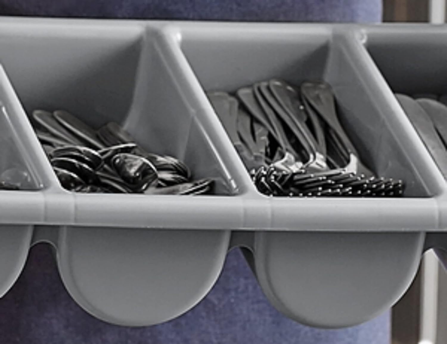 TrueCraftware- 4 Compartments Silverware Organizer Cutlery Tray Gray Color 22-1/2" x 13" x 4"- Plastic Utensils Drawer Holder Cutlery Holder for Kitchen Home and Restaurant Organization