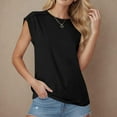 thumbnail image 5 of Otvok Women Tees 2025 Summer Trendy Cap Short Sleeve Shirts Casual Loose Top Outfits Clothes, 5 of 6