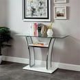 thumbnail image 2 of Furniture of America Manhattan Contemporary Glass Top Sofa Table in Glossy White, 2 of 3