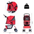 thumbnail image 4 of YYAO Poussette pour Animaux à 4 Roues, Véhicule de Voyage Pliant Multifonctionnel pour Chat et Chien, Rouge, 4 of 8