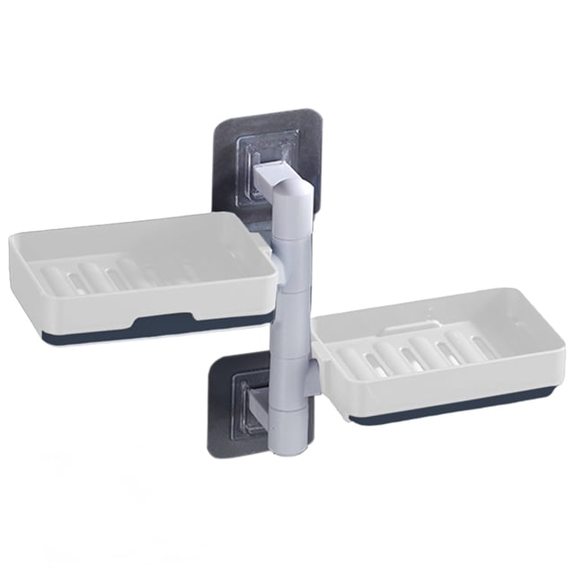Nilvkv Soap-Layer Self-Adhesive Soap Wall Mounted Rotatable Soap Box Storage for Bathroom Kitchen, Organization and Storage