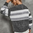 thumbnail image 6 of Fesfesfes Women Sweaters Casual Round Neck Striped Long Sleeve Pullover Sweater Plus Size $10, 6 of 9