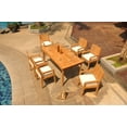 thumbnail image 5 of Grade-A Teak Dining Set: 6 Seater 7 Pc: 71" Rectangle Table And 6 Maldives Arm Chairs Outdoor Patio WholesaleTeak #51ML1607, 5 of 6