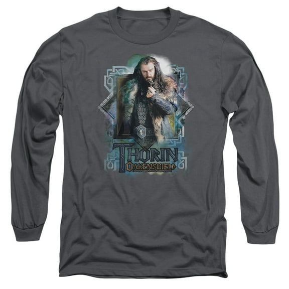 The Hobbit Thorin Oakenshield Long Sleeve Adult 18/1 T-Shirt  Charcoal