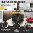 thumbnail image 4 of Ihvewuo flatware caddy 360° Rotating Utensil Caddy Metal Flatware Organizer with 5 Compartment Silverware Cutlery Holder Kitchen Flatware Storage Basket Countertop Utensil Holder, 4 of 8