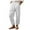 White, variant on Ohufall Cotton Linen Pants for Women Summer Solid Casual Outdoor Beach Pants Fashion Loose Comfortable Drawstring Elastic High Waist Pants with Pockets