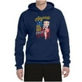 thumbnail image 2 of Wild Bobby, Betty Boop America Land of the Free Home of the Brave Betty Boop Unisex Hoodie Sweatshirt, Navy, XX-Large, 2 of 5