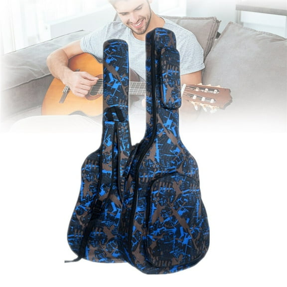"TOPCHANCES Water-resistant Oxford Cloth Double Stitched Padded Straps Gig Bag Guitar Carrying Case for 40" 41" Acoustic Classic Folk Guitar, Camouflage Blue"