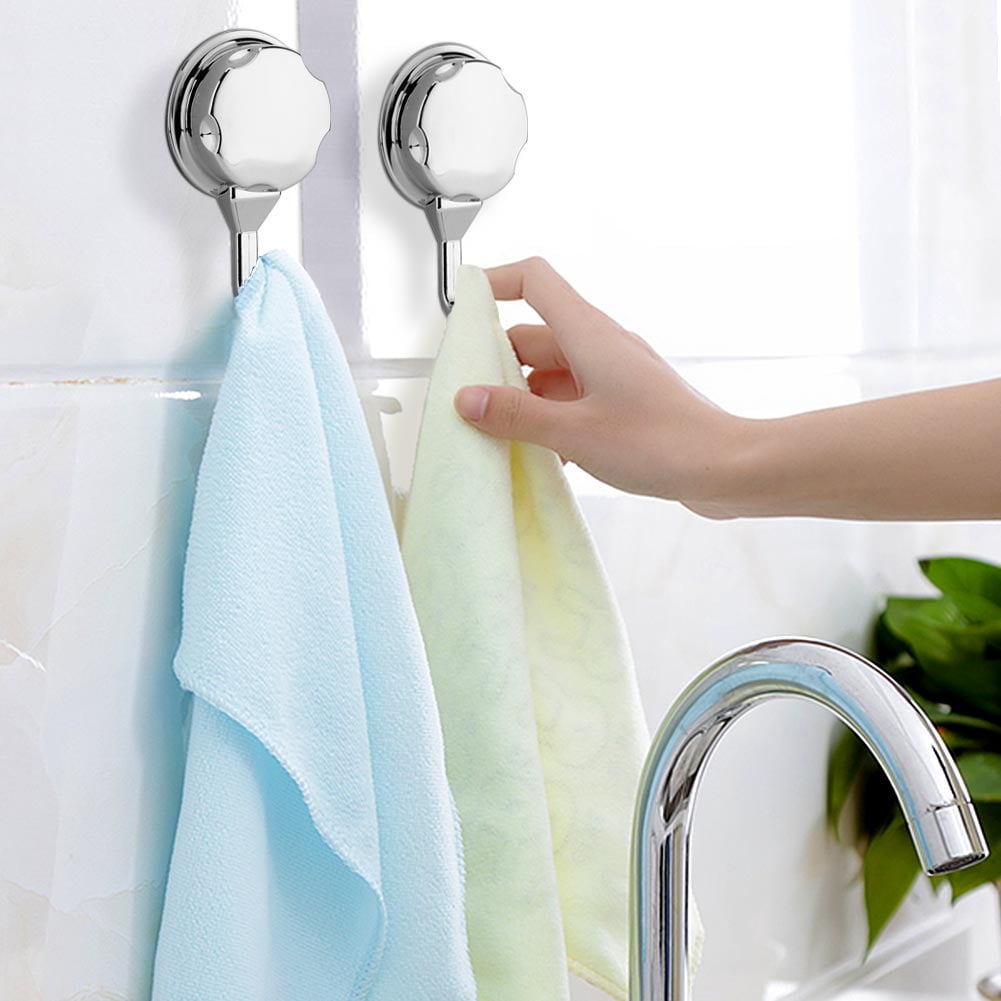 Vacuum Cup Sucker Shower Towel Bathroom Kitchen Wall-Hook Hanger Holder 