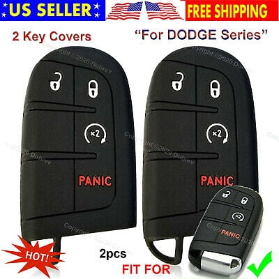 Dobrev 4 Button Silicone Case Cover Fob Skin Protector for Dodge Ram Durango Challenger Jeep Renegade Trailhawk Compass Grand Cherokee Key