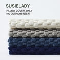 thumbnail image 5 of SUSIELADY Throw Pillow Covers 18x18 Set of 4, Super Soft Boho Corduroy Decorative Cushion Cases, Solid Color Plush Texture Pillow Covers for Sofa Couch Chair, Neutral & Blue Tones, 5 of 6