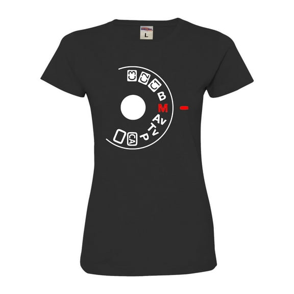 Womens Shoot Manual Camera Buff Photography Lovers Deluxe Soft T-Shirt