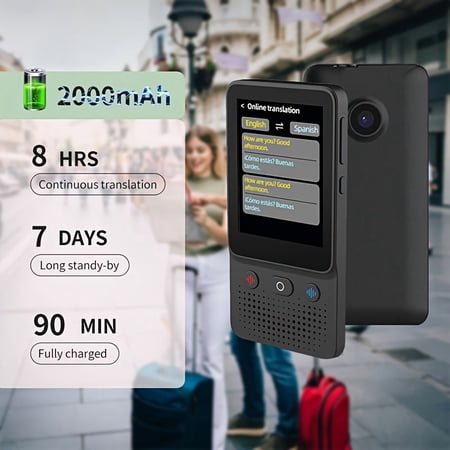 AI Translator 138 Languages Real-Time Voice Photo Translation Offline WiFi-Free HD Touchscreen Portable Multifunctional Language Translation Device
