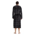 thumbnail image 6 of VULCANODON Mens Robe with Hood, Fleece Bathrobe Plush Robes for Men（Buffalo Plaid-Grey，Large-X-Large）, 6 of 6